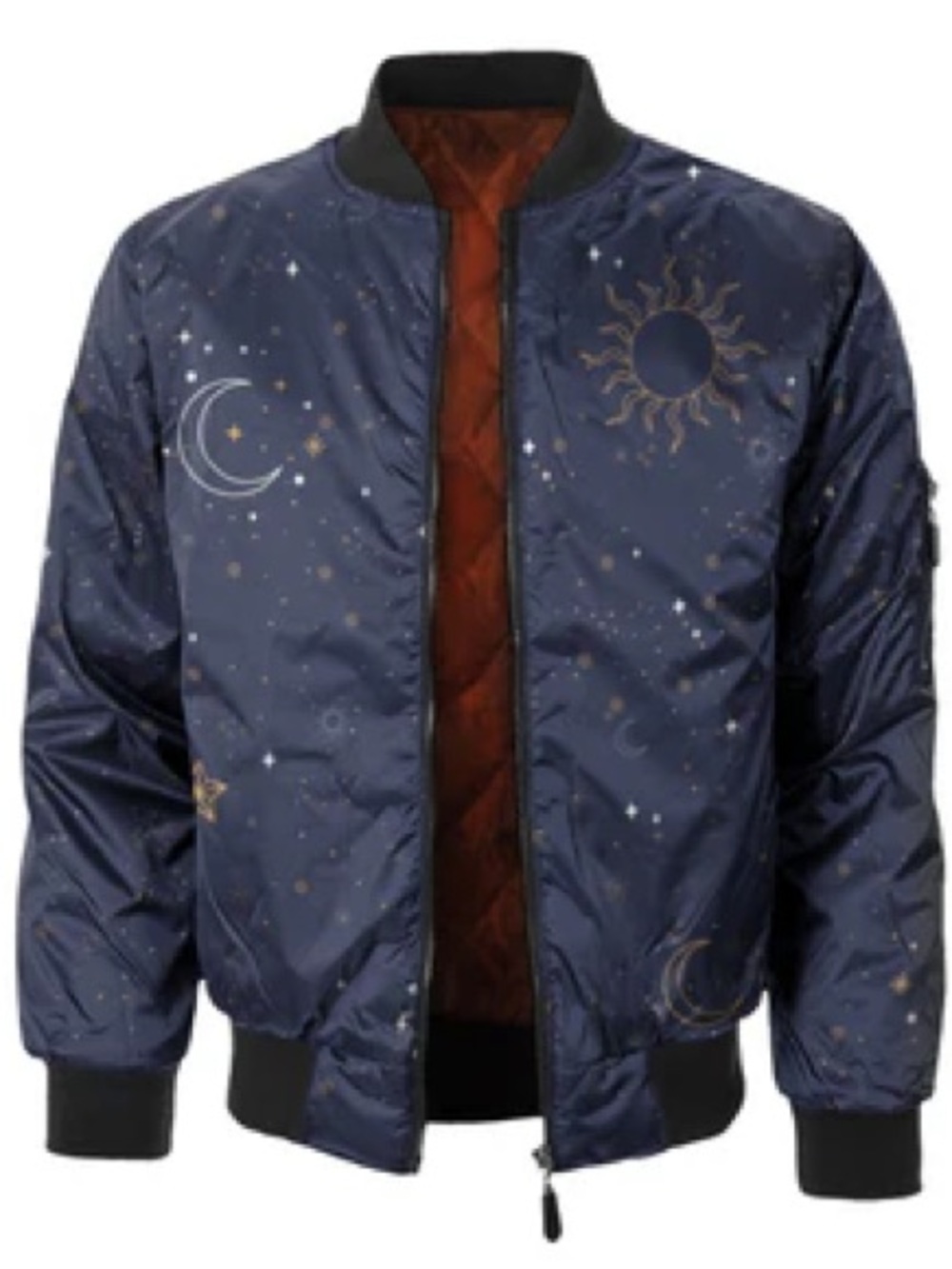Fresh Hoods Night Sky Bomber Jacket Medium Celestial Print NWT